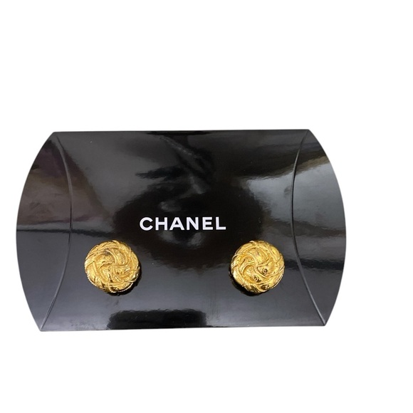 Chanel Earrings Gold Vintage - Picture 1 of 9